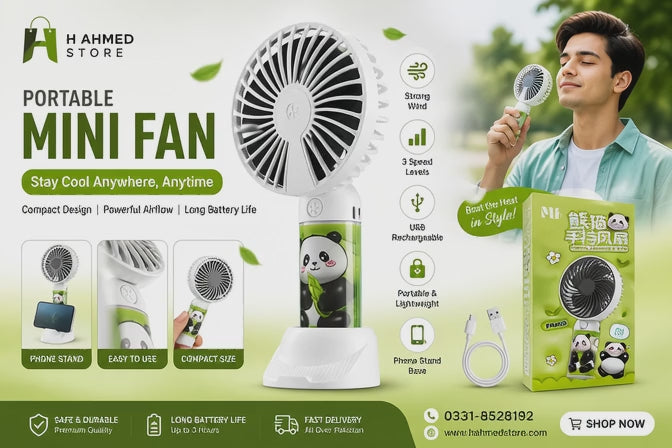 Portable Mini Handheld Fan Panda Design