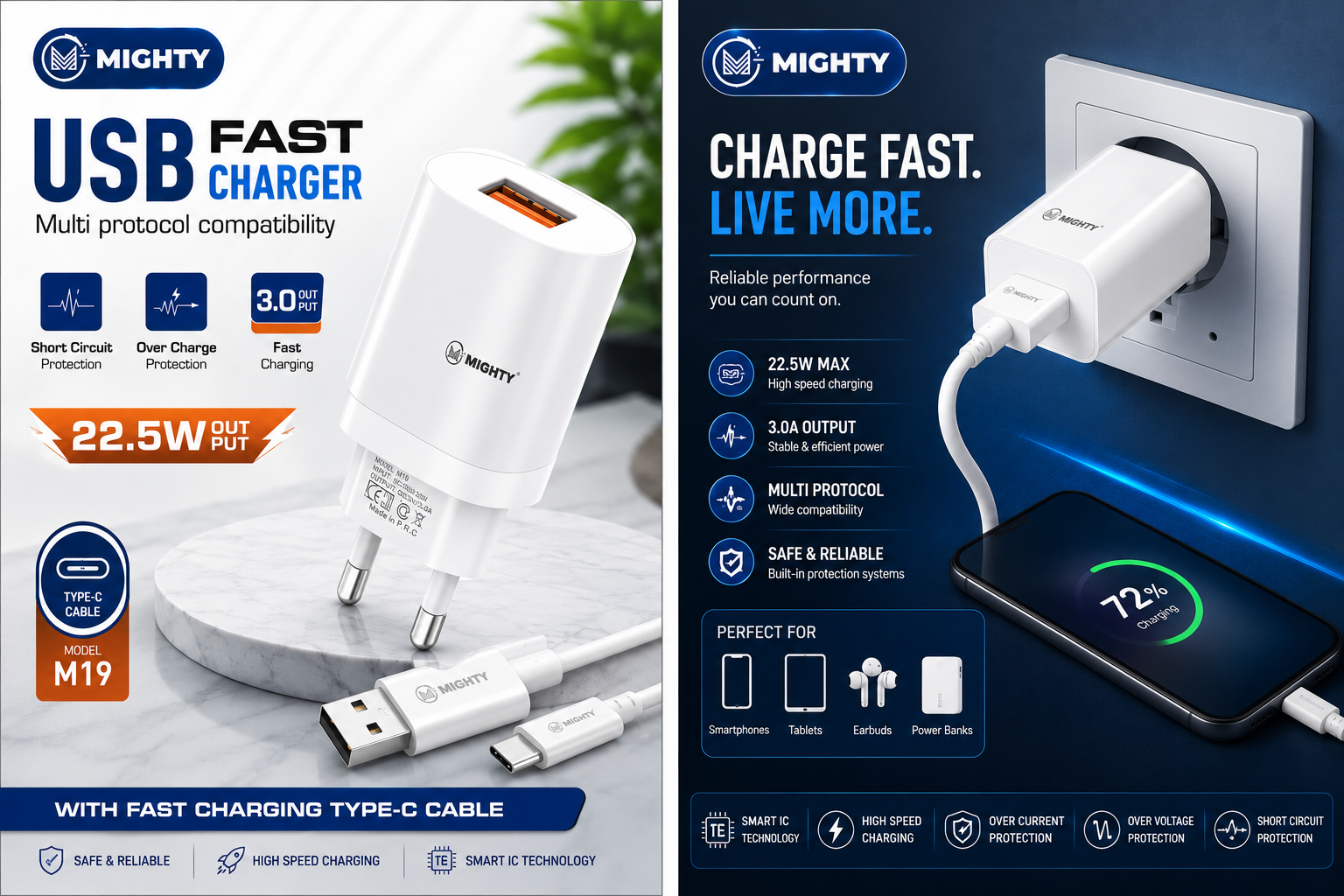MIGHTY M19 22.5W  with Type-C Cable