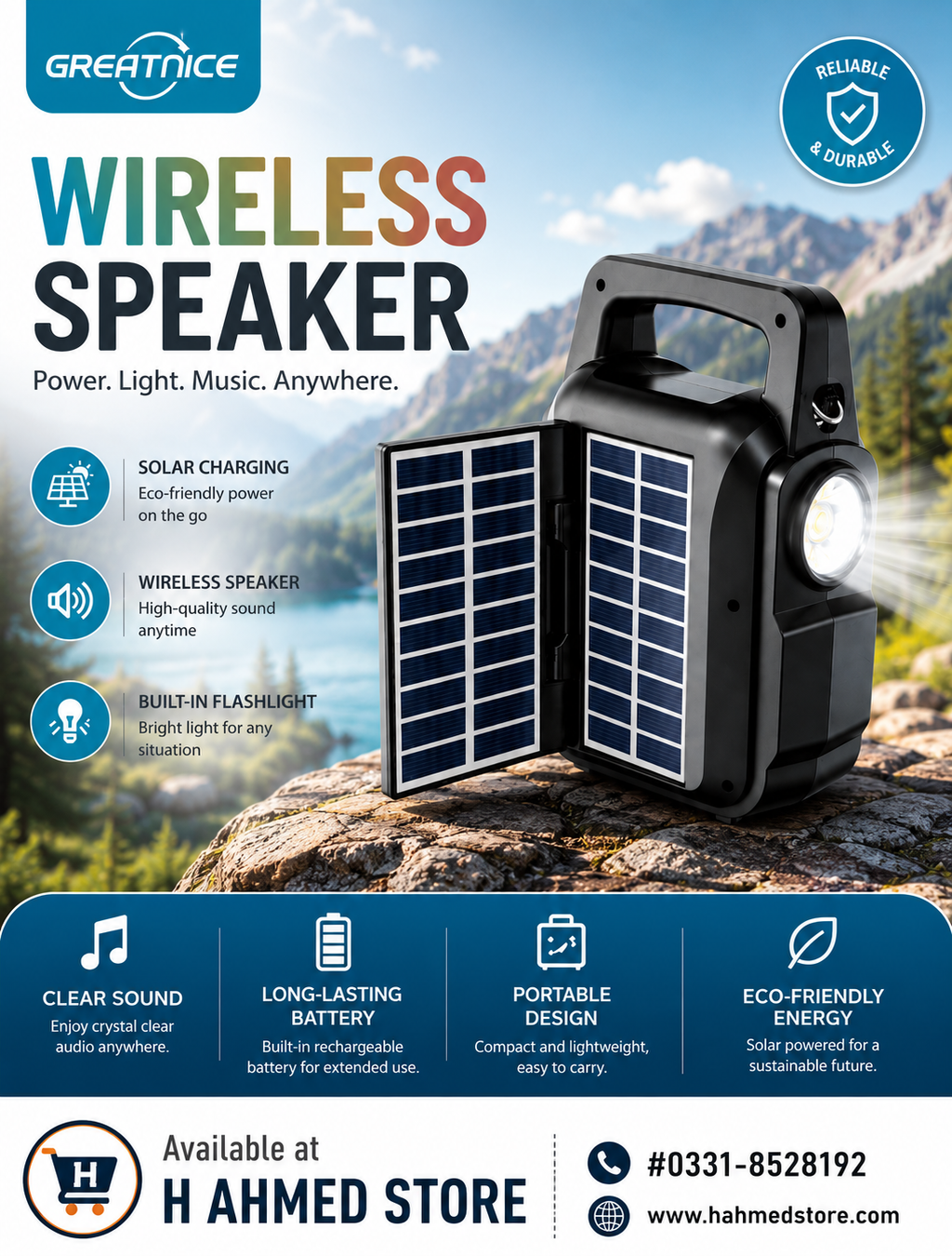 GTS-1767 Wireless Solar Speaker