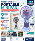 G.A Portable Rechargeable Handheld Mini Fan with Stand – Low Noise USB Cooling Fan