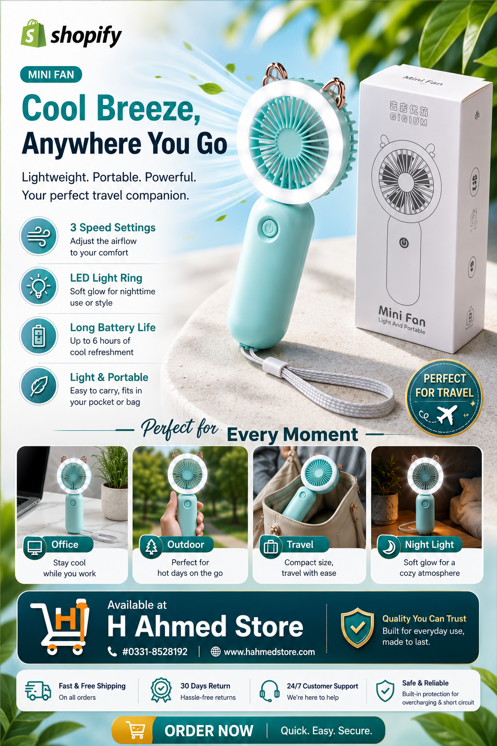Stay cool anywhere with this adorable and portable Mini Fan