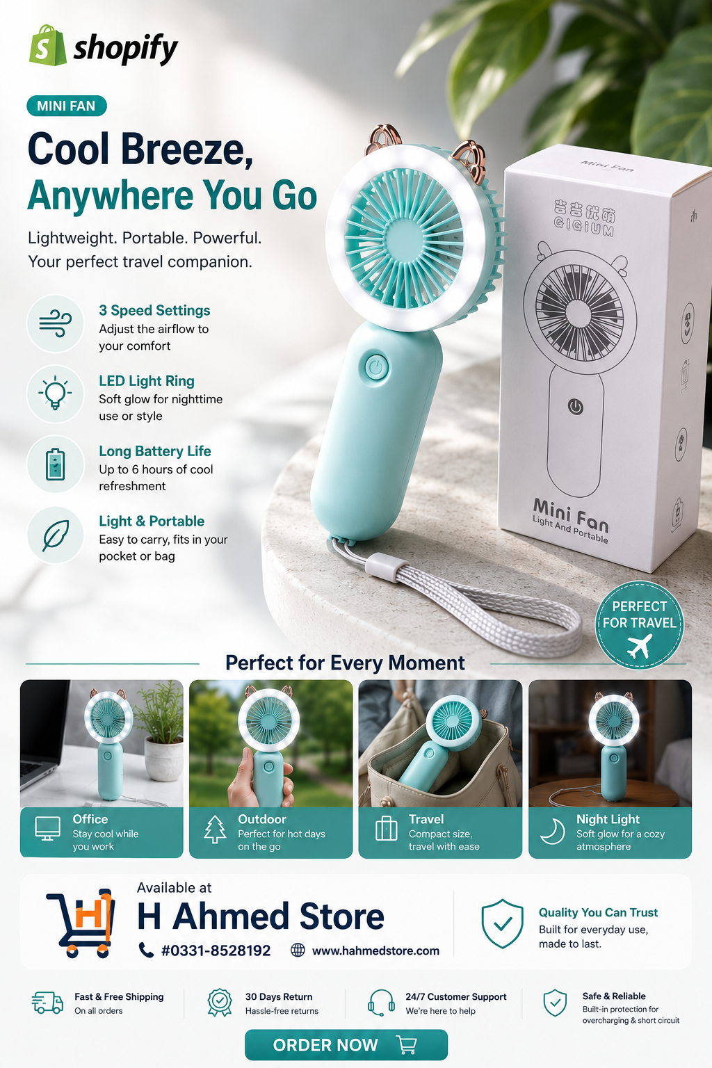 Stay cool anywhere with this adorable and portable Mini Fan