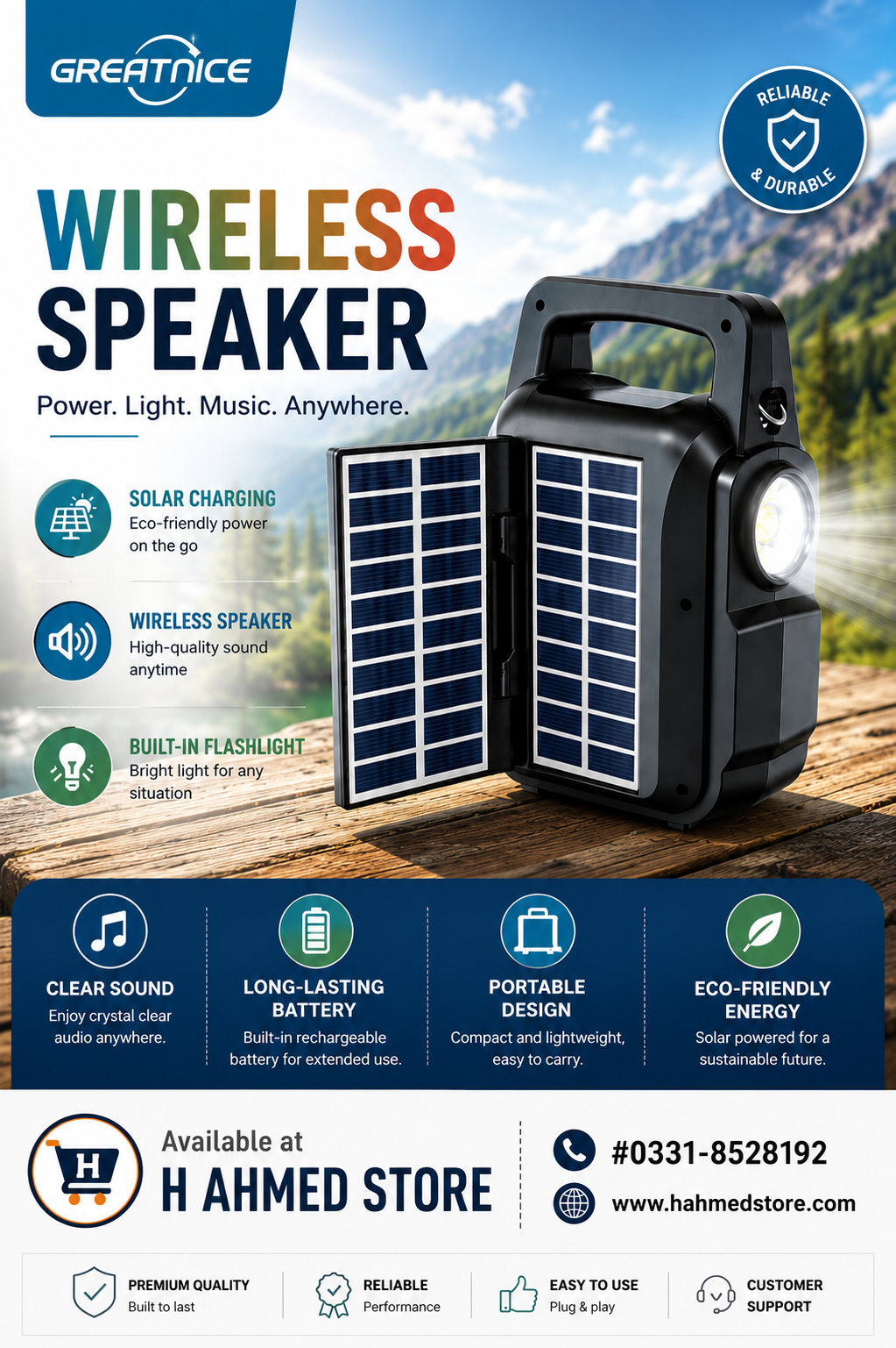 GTS-1767 Wireless Solar Speaker