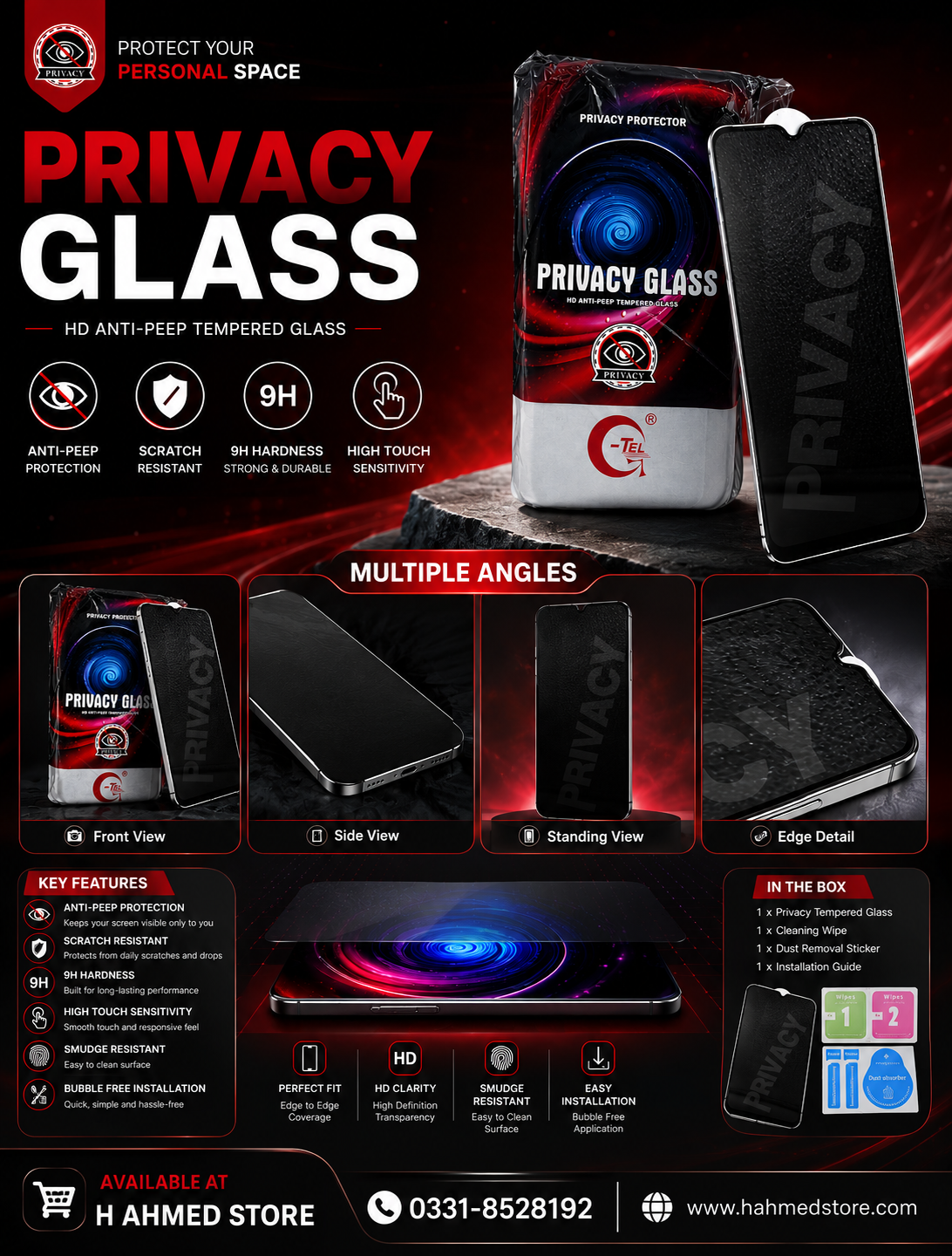 Privacy Tempered Glass Screen Protector