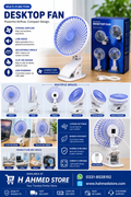 Multi-Function USB Desktop Clip Fan
