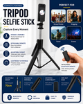 Tripod Selfie Stick with Detachable Remote