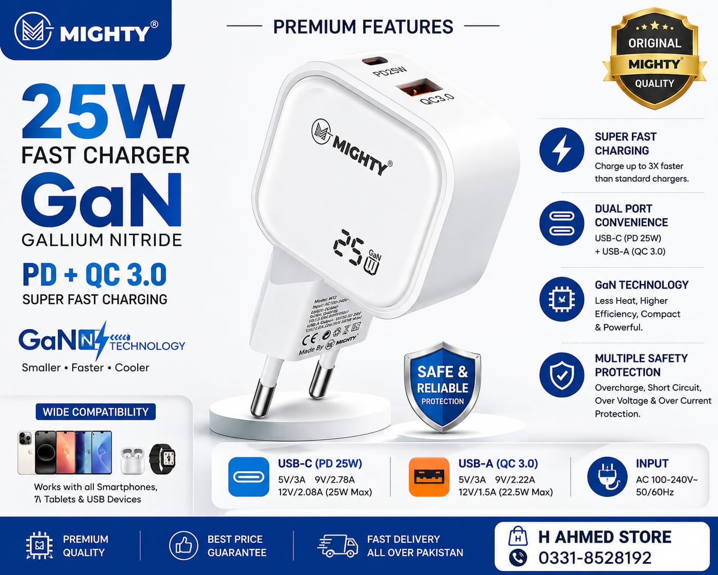 Mighty 25W GaN Fast Charger