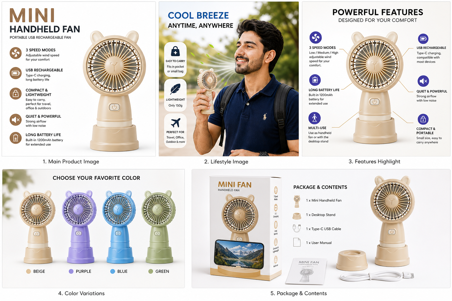 Mini Handheld Fan
