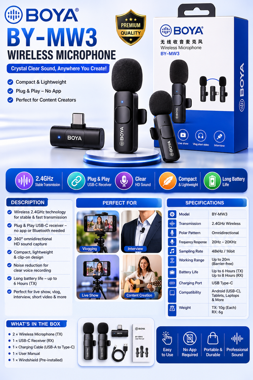 BOYA BY-MW3 Wireless Microphone