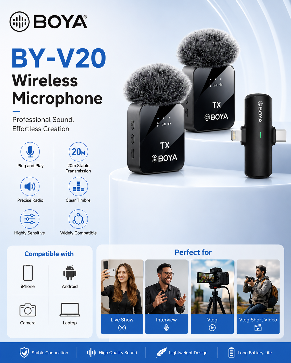 BOYA BY-V20 Wireless Microphone