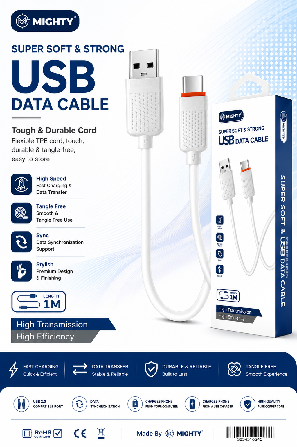 MIGHTY MG-026T USB to Type-C Data Cable