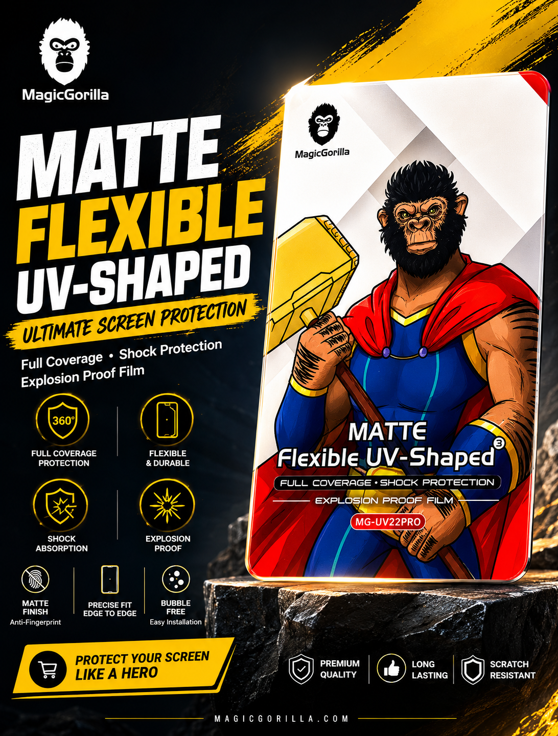 MagicGorilla Matte Flexible UV-Shaped Screen Protector