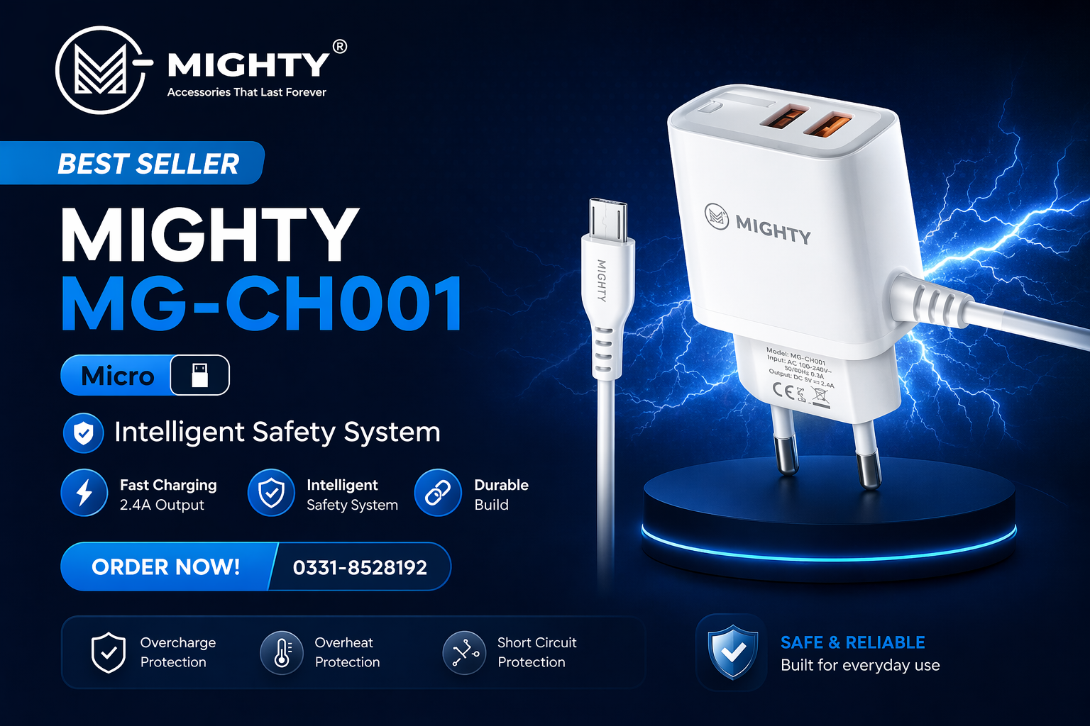 MIGHTY MG-CH001 Micro USB Charger